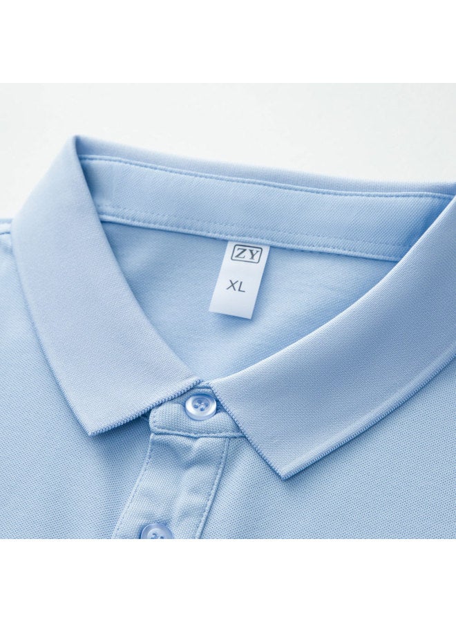Fomoce men's Summer Business Casual Soft & Comfortable Cotton Short-sleeve Polo Shirt - Lightweight Office Wear - Image 3