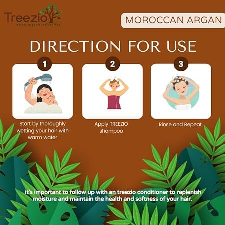 Treezio Moroccan Argan Oil Shampoo For Dry HairDandruffHair LossHair GrowthFrizzy Hair No Paraben No Silicones For Men Women Pack of 2 500 ml Each - Image 4