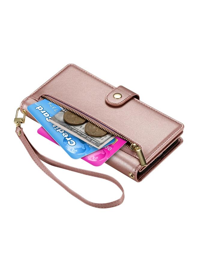 اس-توب جراب لهاتف Samsung Galaxy M35 مزود بتسع فتحات للبطاقات وحقيبة محفظة جلدية بسحاب - Image 5