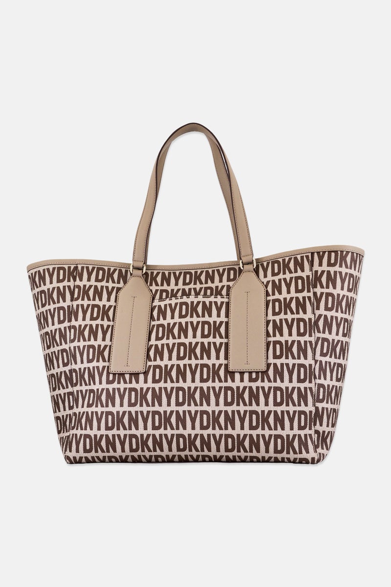 DKNY Women Monogram Tote Bag With Coin Purse, Multicolor - Image 4