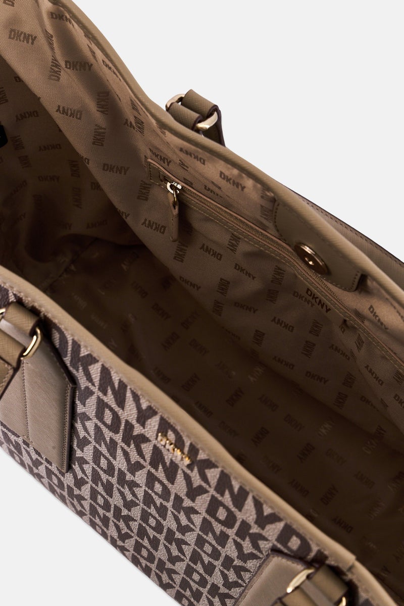 DKNY Women Monogram Tote Bag With Coin Purse, Multicolor - Image 2