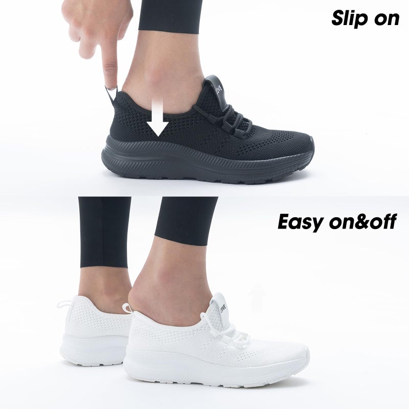 ZOVE Wide Toe Box Shoes Women Extra Wide Width Sneakers Ultra Light Road Running Shoes Non-Slip Tennis Sneakers Breathable Walking Athletic 8803 Black 37 - Image 2