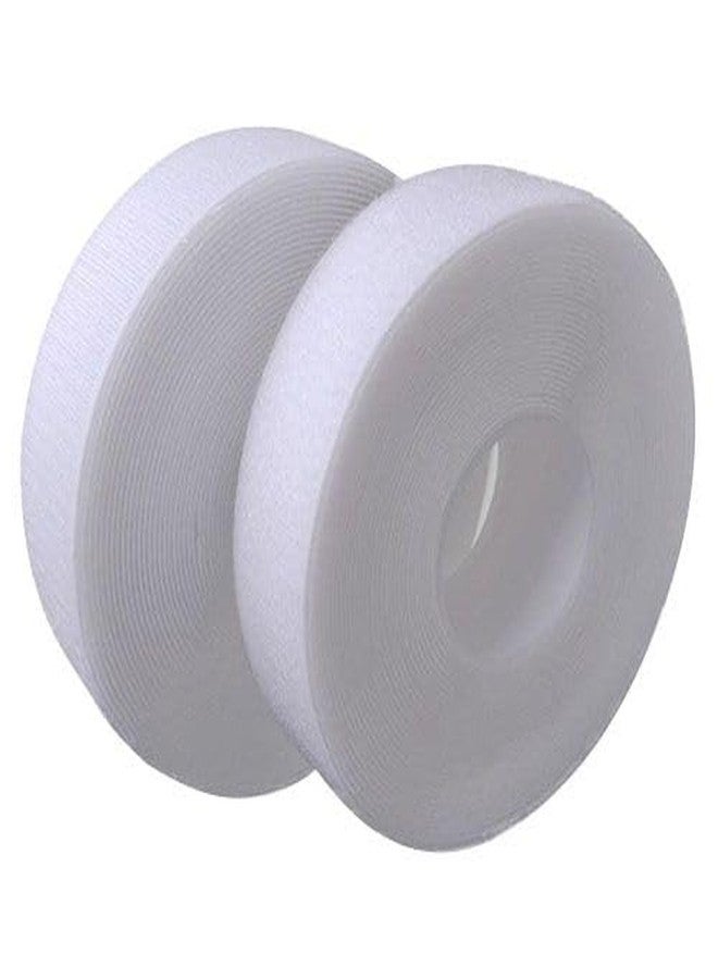 Gemsy Premium Hook and Loop Non Adhesive Tape | 25mm Width | Velcro | 5m Hook + 5m Loop | Household, School, Office | Ideal for Fabric, Curtains, Sofa Covers, and More | Heavy Duty (White) - Image 1