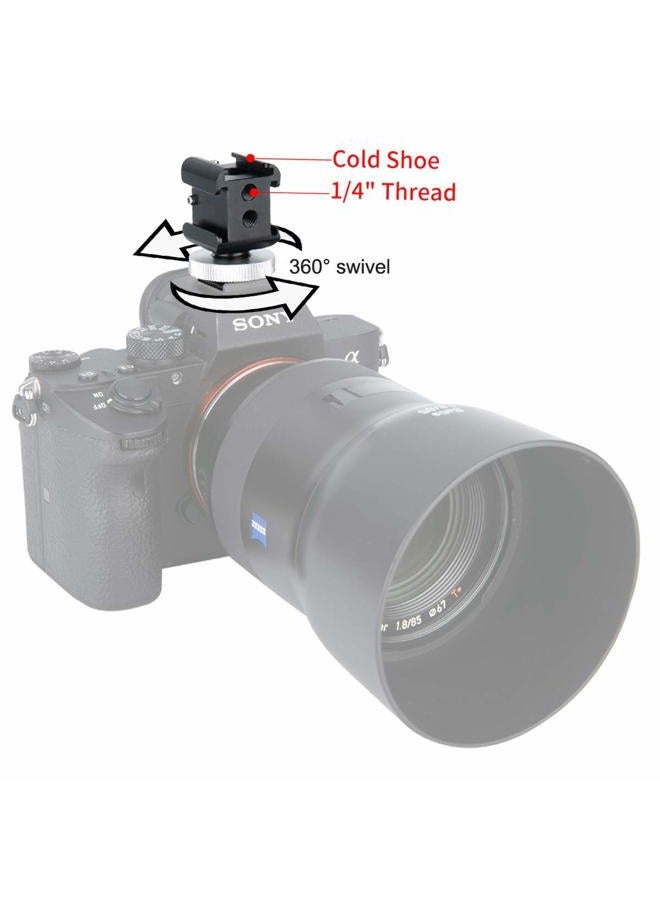 NICEYRIG 3-Side Cold Shoe Mount 360 Degree Swivel with Triple Anti-Off Shoe Adapters, 1/4 Threads for Microphone, Flash Light, Monitor Mount Camera Phone Vlog Vlogging - 328 - Image 3
