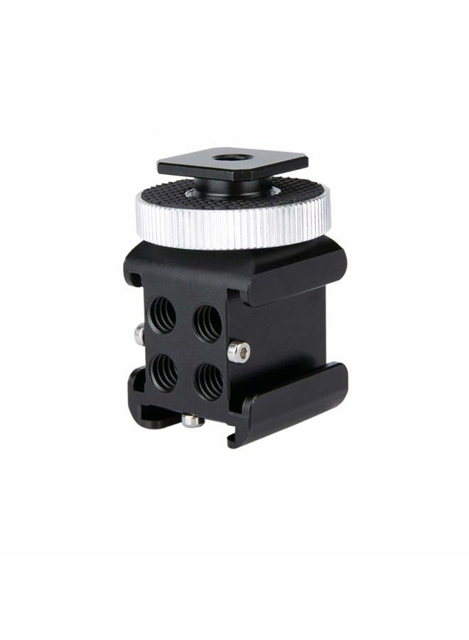 NICEYRIG 3-Side Cold Shoe Mount 360 Degree Swivel with Triple Anti-Off Shoe Adapters, 1/4 Threads for Microphone, Flash Light, Monitor Mount Camera Phone Vlog Vlogging - 328 - Image 1
