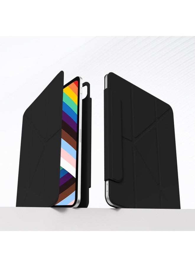 Generic - Suitable For Ipadair6 Protective Case Pro13 Protective Case 11 Double-sided Clip Y-fold Horizontal And Vertical Support Air5 Magnetic Attraction Frameless-Colors:Distinguished Black 】-Applicable Mod - Image 1
