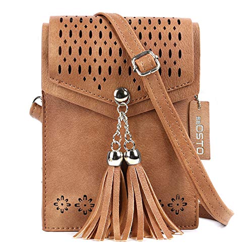 seOSTO Womens Small Crossbody Bag For Woman, Tassel Wallet Purse，Gifts For Teenage Girls - Image 1