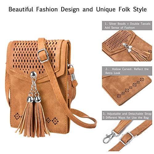 seOSTO Womens Small Crossbody Bag For Woman, Tassel Wallet Purse，Gifts For Teenage Girls - Image 4