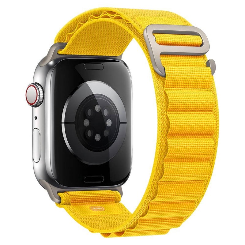 سوار ساعة ذكية سوار نايلون حلقي متوافق مع Apple Watch بملاءمة قابلة للتعديل وحزام بديل للاستخدام اليومي باللون أسود قابل للتعديل للاستخدام العملي للحمل اليومي للمكتب المنزلي - Image 1
