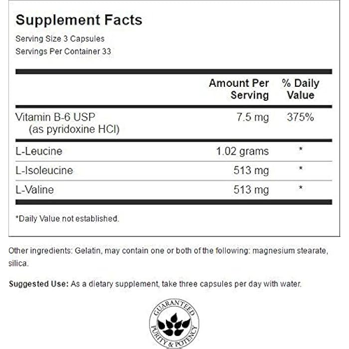 Swanson BCAA BRANCHED Chain Amino 100 CAPS - Image 2
