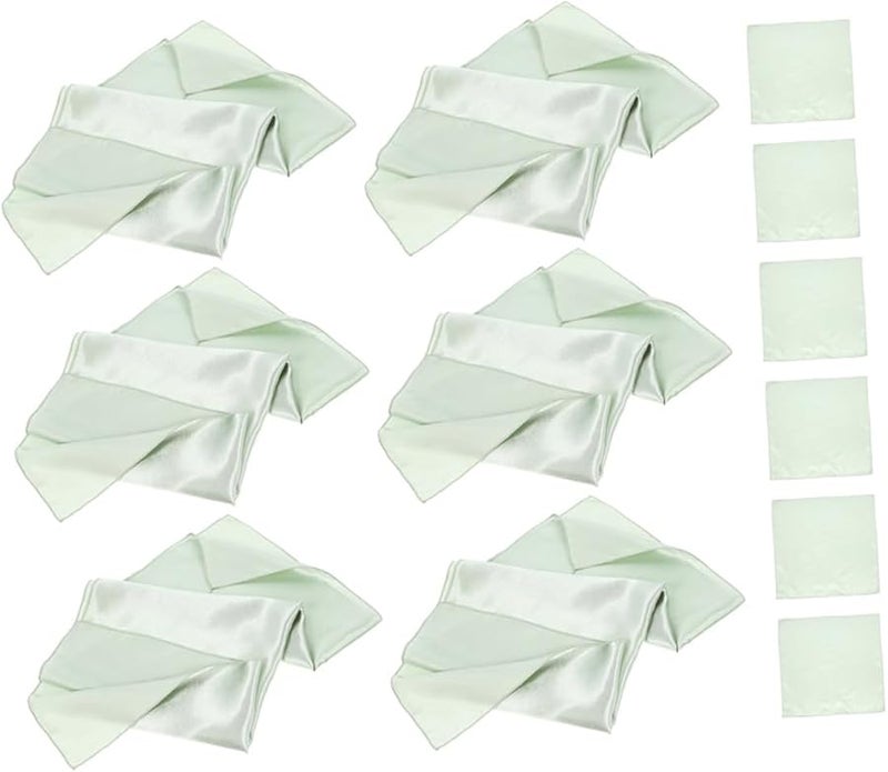 مناديل ساتان مربعة 12 قطعة لتزيين طاولة حفل العشاء والزفاف، قماش ناعم حريري - Image 2