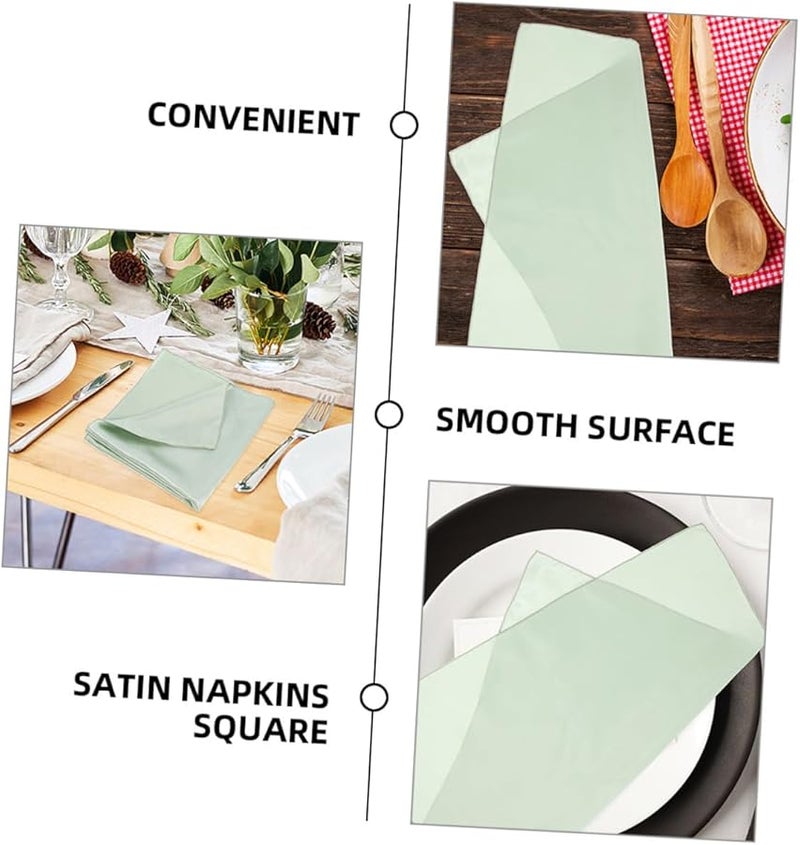 مناديل ساتان مربعة 12 قطعة لتزيين طاولة حفل العشاء والزفاف، قماش ناعم حريري - Image 4