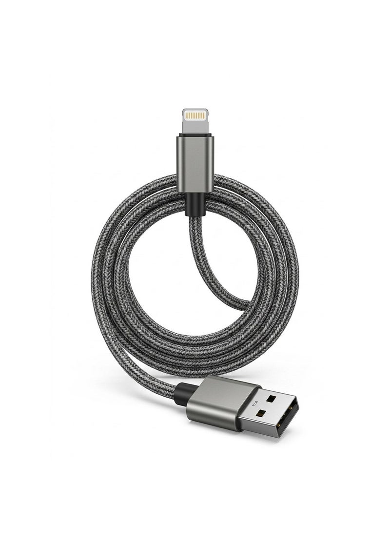 باس تيك كابل بيانات وشحن BASTEC BC001 – متوافق مع أجهزة لايتنينج، شحن سريع وآمن 3.0 أمبير، نقل بيانات عالي السرعة، بطول 1 متر، تصميم مضفر متين - Image 1