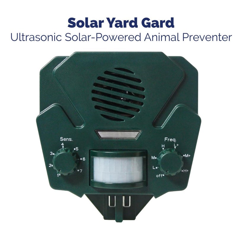 Bird-X Solar Yard Gard, Ultrasonic and Solar-Powered Animal Decoy Device with Motion Sensor, Easy to Install, Covers up to 3,000 sq. ft., 15-25 kHz Frequency, 8.5" x 7" x 4" - Image 2