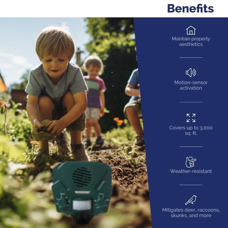 Bird-X Solar Yard Gard, Ultrasonic and Solar-Powered Animal Decoy Device with Motion Sensor, Easy to Install, Covers up to 3,000 sq. ft., 15-25 kHz Frequency, 8.5" x 7" x 4" - Image 5