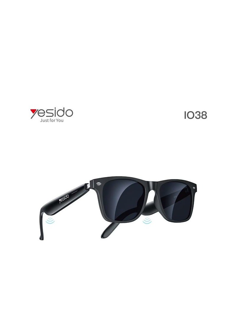 Yesido IO38 Smart Audio Glasses – Bluetooth 5.0 Sunglasses with Hi-Fi Sound, Hands-Free Calling, Magnetic Charging & Long Battery Life