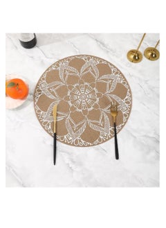38cm Modern Minimalist Placemats|Wipeable Round Coffee Tea Mat|PVC Place Mats Suitable For Kitchen Holiday Dinner Decor ( 6PCS)