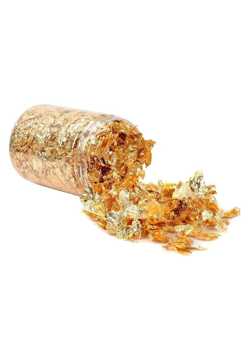 ASK VARK WALA ASK VARK WALA Gold Leaf Gilding Resin Flakes 10g Gold Metallic Foil Flakes for Nail Art Painting Crafts Slime and Resin Jewelry Making DIY Crafts Slime and Resin Jewelry Making 