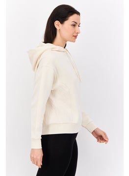 Adidas Women Sportswear Fit Long Sleeve Outdoor Hoodies, Cream  - Image 2