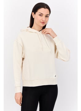 Adidas Women Sportswear Fit Long Sleeve Outdoor Hoodies, Cream  - Image 1