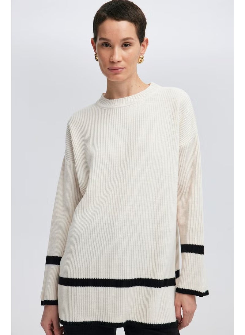 Touche Striped Detailed Knit Tunic - Image 2