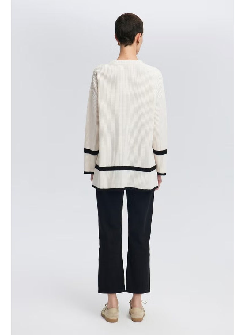 Touche Striped Detailed Knit Tunic - Image 4