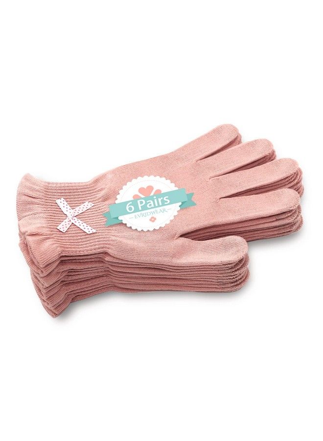 Evridwear Moisturizing Gloves For Sleeping Cotton Gloves With Touchscreen Fingers For Dry Hands Eczema Gloves Overnight Uv Protection Gloves For Women6 Pair SM Feather Weight Pink Color - Image 2