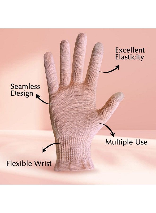 Evridwear Moisturizing Gloves For Sleeping Cotton Gloves With Touchscreen Fingers For Dry Hands Eczema Gloves Overnight Uv Protection Gloves For Women6 Pair SM Feather Weight Pink Color - Image 5