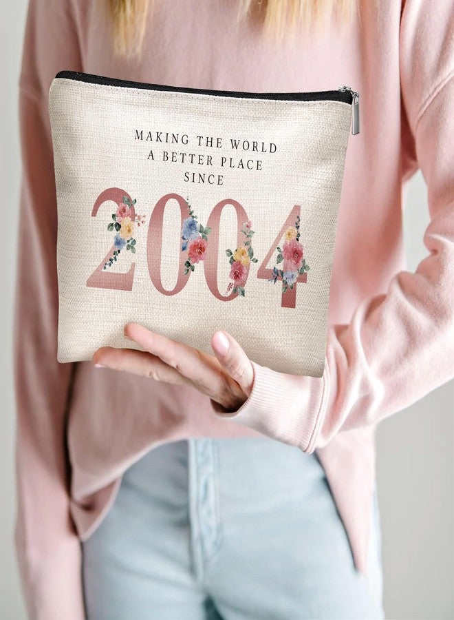 Makeup Bags for Teen Girl Gifts Trendy Stuff, Cosmetic Bag for Travel Toiletry, 22 Years Old Girl Graduation Teacher Gift, Birthday Gifts for Sister, Best Friend(Year 2004) - Image 3