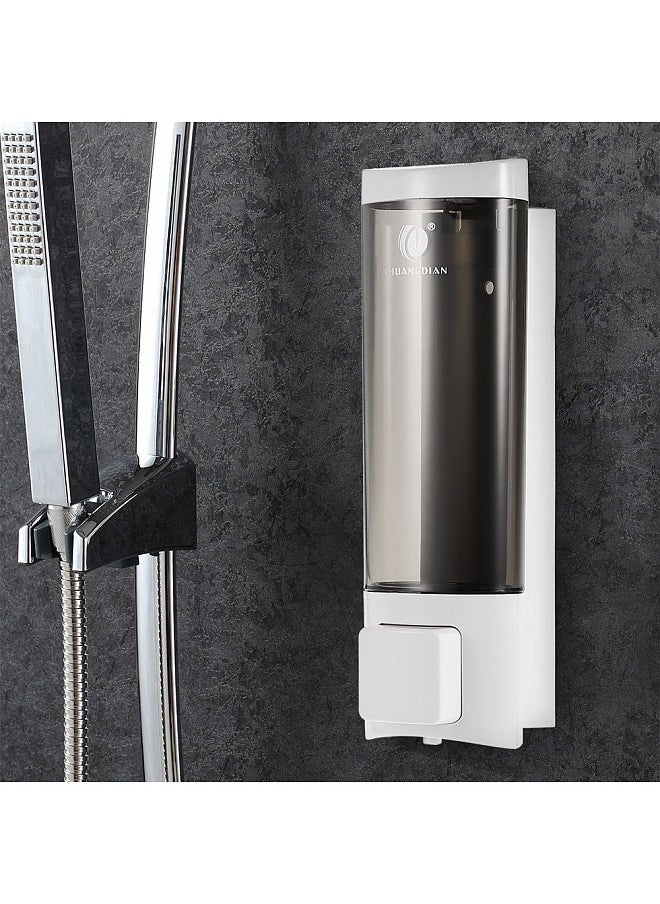 CHUANGDIAN Manual Hand Soap Dispenser with Double Sided Foam Tape Wall Mount Liquid Shampoo Shower Gel Dispenser Hand Cleanser Washroom Lotion Dispenser for Bathroom Restroom Hotel 200ml  - Image 5