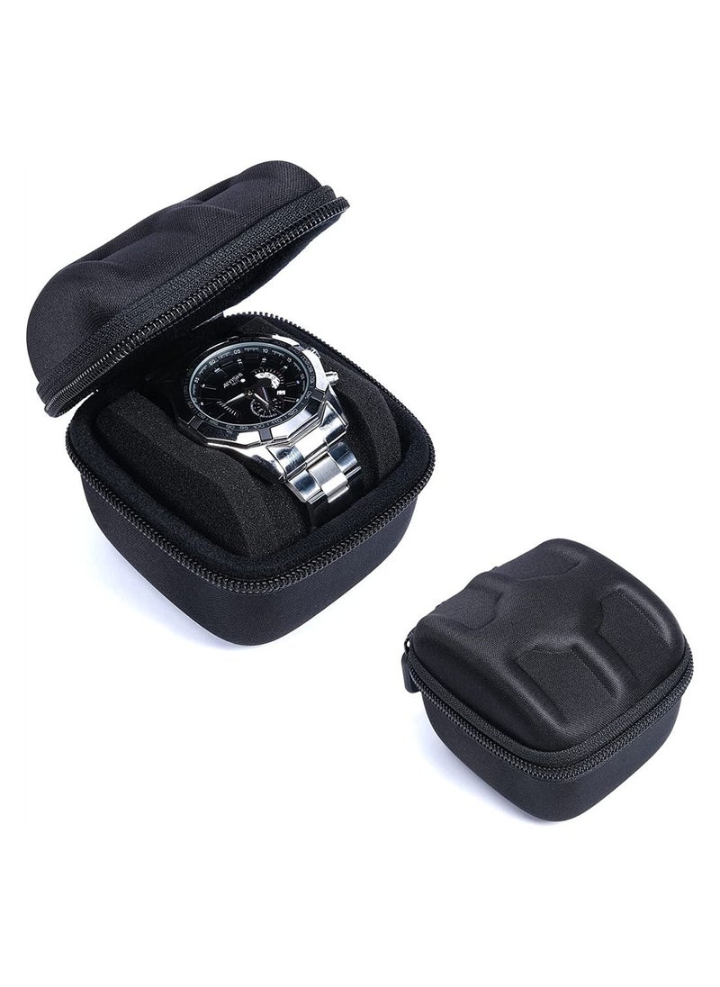 Excefore - Watch Travel Case 1 Slot Watch Roll Case Storage and Organizer for Men and Women Zipper Watch Box with Anti-move Watch Pillow - Image 1