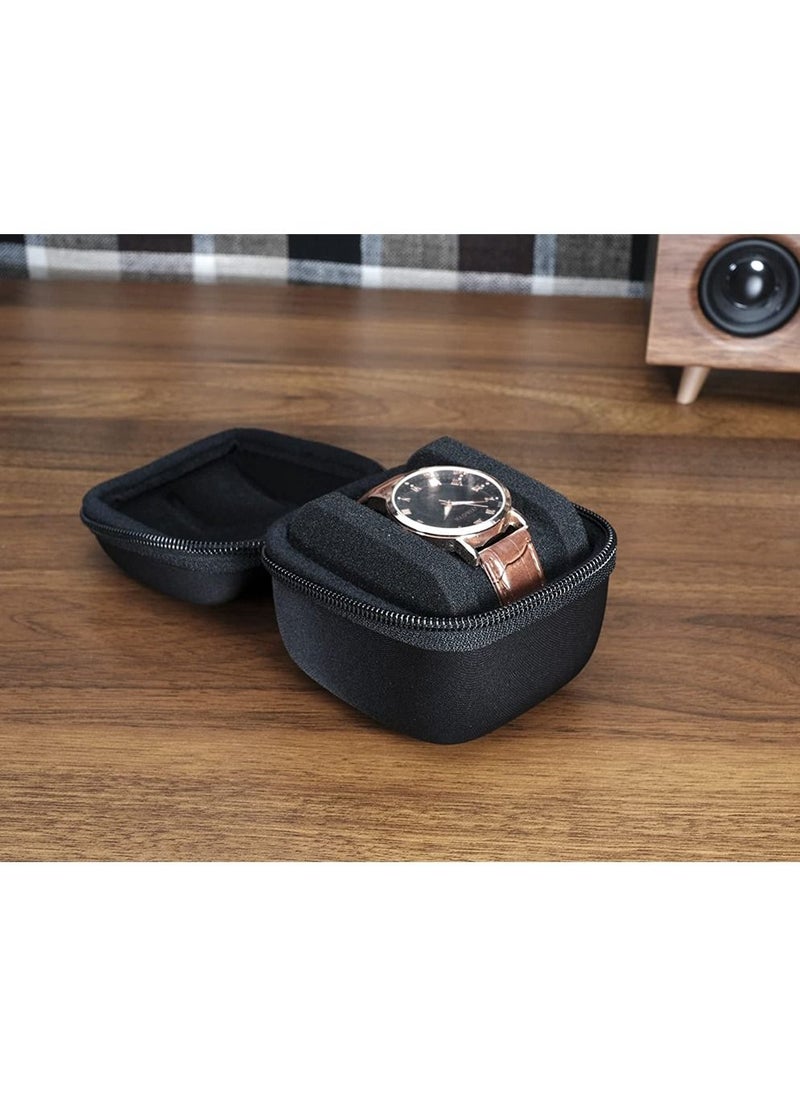 Excefore - Watch Travel Case 1 Slot Watch Roll Case Storage and Organizer for Men and Women Zipper Watch Box with Anti-move Watch Pillow - Image 1