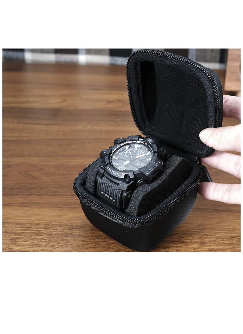 Excefore - Watch Travel Case 1 Slot Watch Roll Case Storage and Organizer for Men and Women Zipper Watch Box with Anti-move Watch Pillow - Image 1