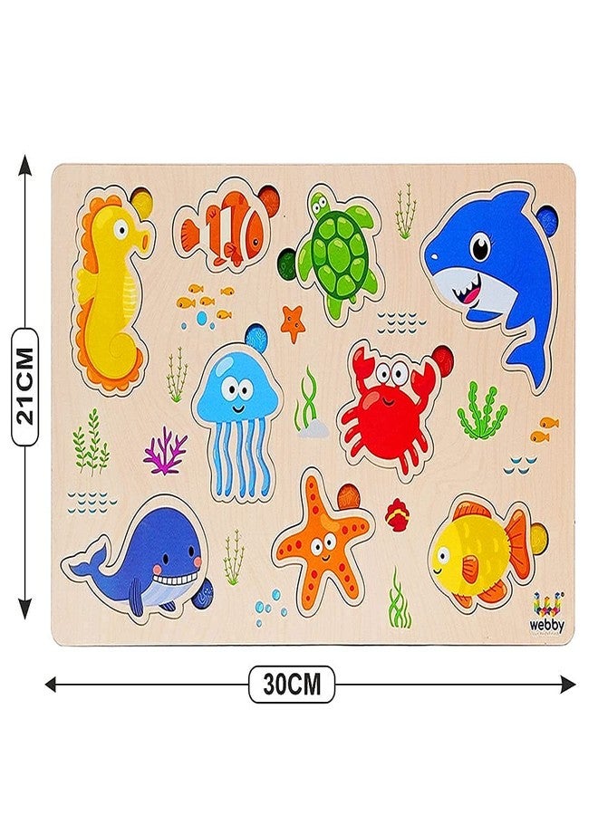 Webby Sea Animal Educational Wooden Puzzle for Kids - Image 3