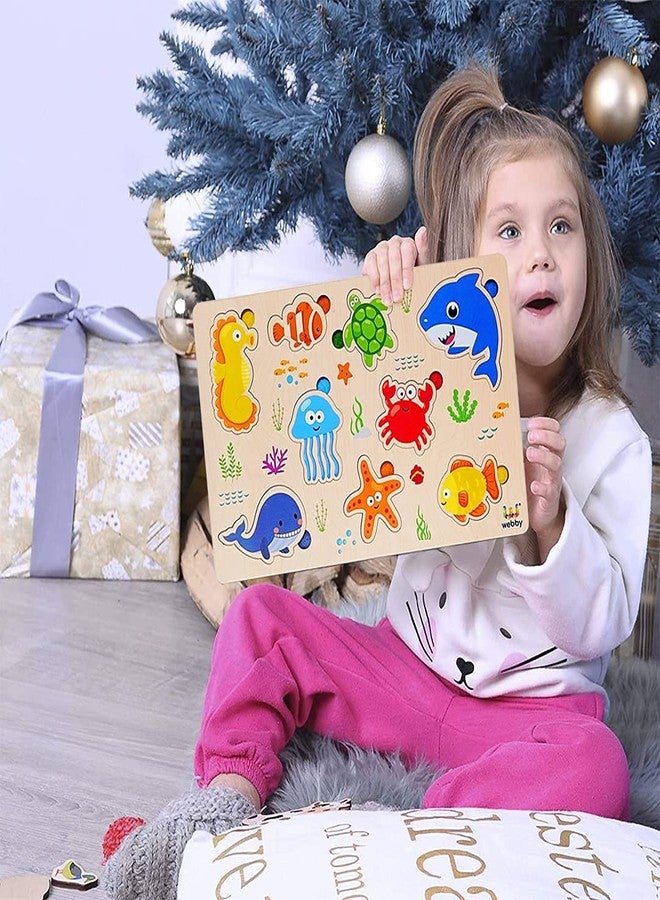 Webby Sea Animal Educational Wooden Puzzle for Kids - Image 4