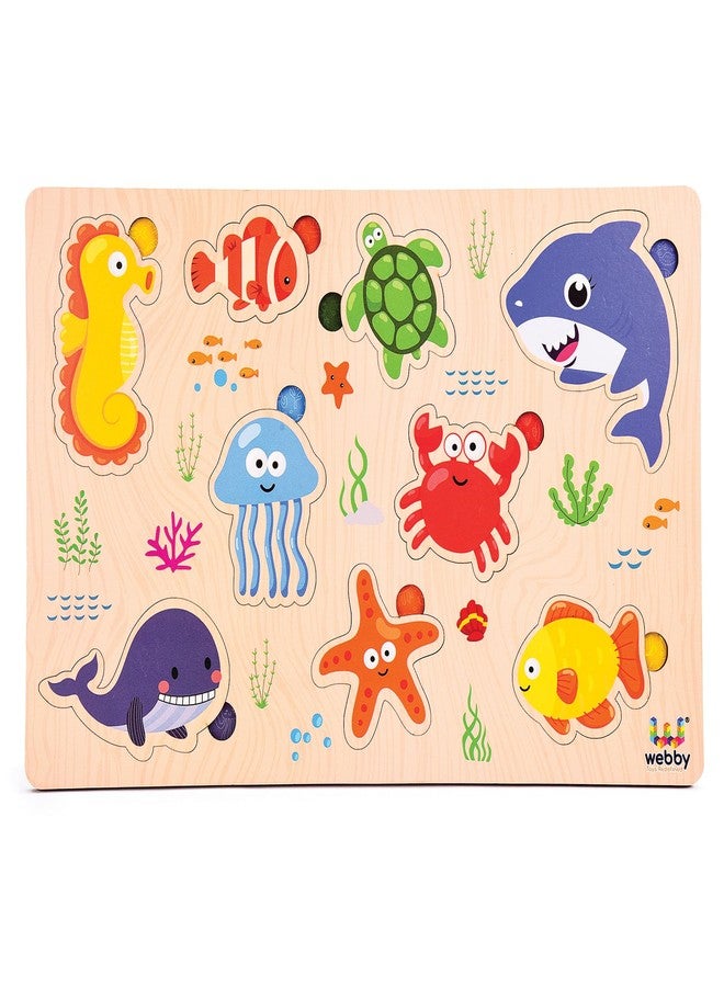 Webby Sea Animal Educational Wooden Puzzle for Kids - Image 1