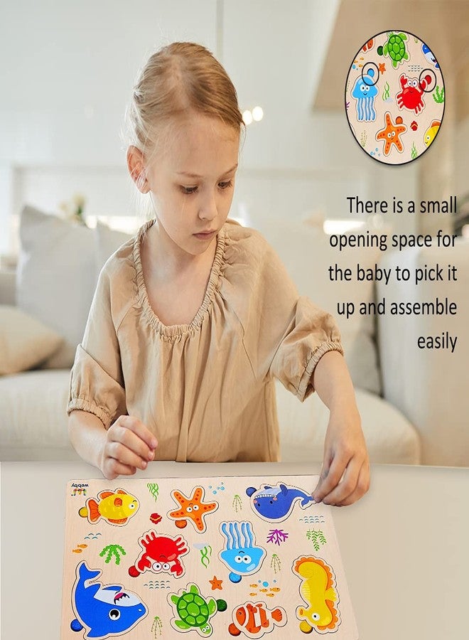 Webby Sea Animal Educational Wooden Puzzle for Kids - Image 2