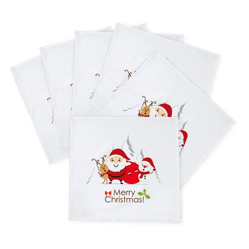 Khakee 6 Pcs Christmas Theme Silk Table Napkins 10x 10 for Xmas Decoration Christmas OrnamentsChristmas Giftxmas21771 - Image 2