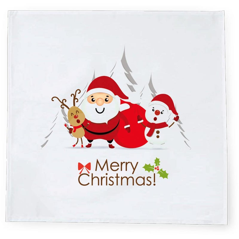 Khakee 6 Pcs Christmas Theme Silk Table Napkins 10x 10 for Xmas Decoration Christmas OrnamentsChristmas Giftxmas21771 - Image 3