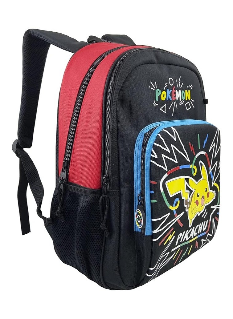 Pokemon Backpack, Pikachu, School Backpack, Trolley Backpack, School Supplies, Backpack, Black, Official Product  - Image 2