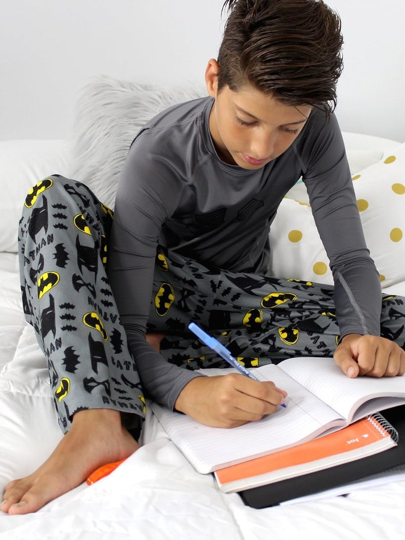DC Comics Batman Boy's Flannel Pajama Pants (Medium / 6-8, Grey) - Image 4