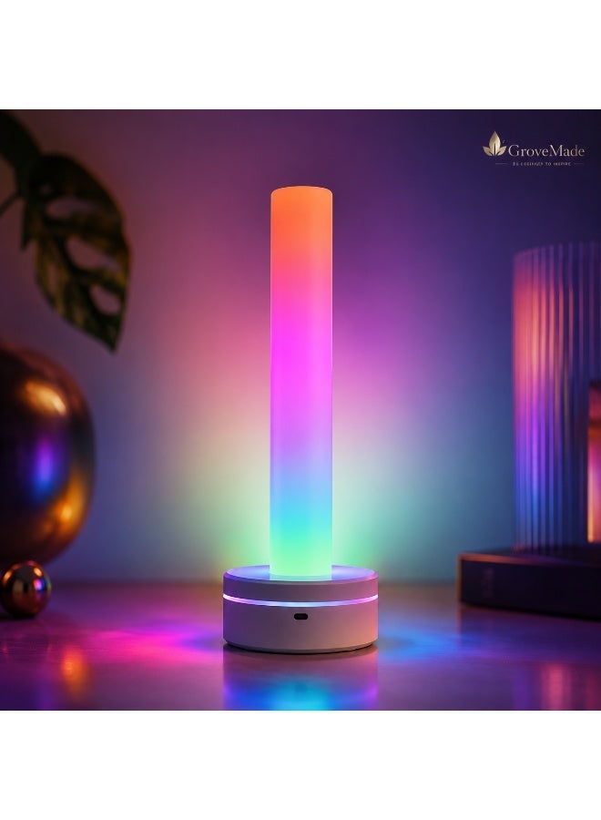 GroveMade RGB Sound Activated Night Light, Music Sync led Ambient Lamp with Rechargeable Battery, Color Changing Rhythm Light for Bedroom, Gaming Room, Desk & Party Decor - Image 1