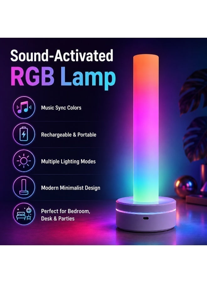 GroveMade RGB Sound Activated Night Light, Music Sync led Ambient Lamp with Rechargeable Battery, Color Changing Rhythm Light for Bedroom, Gaming Room, Desk & Party Decor - Image 5