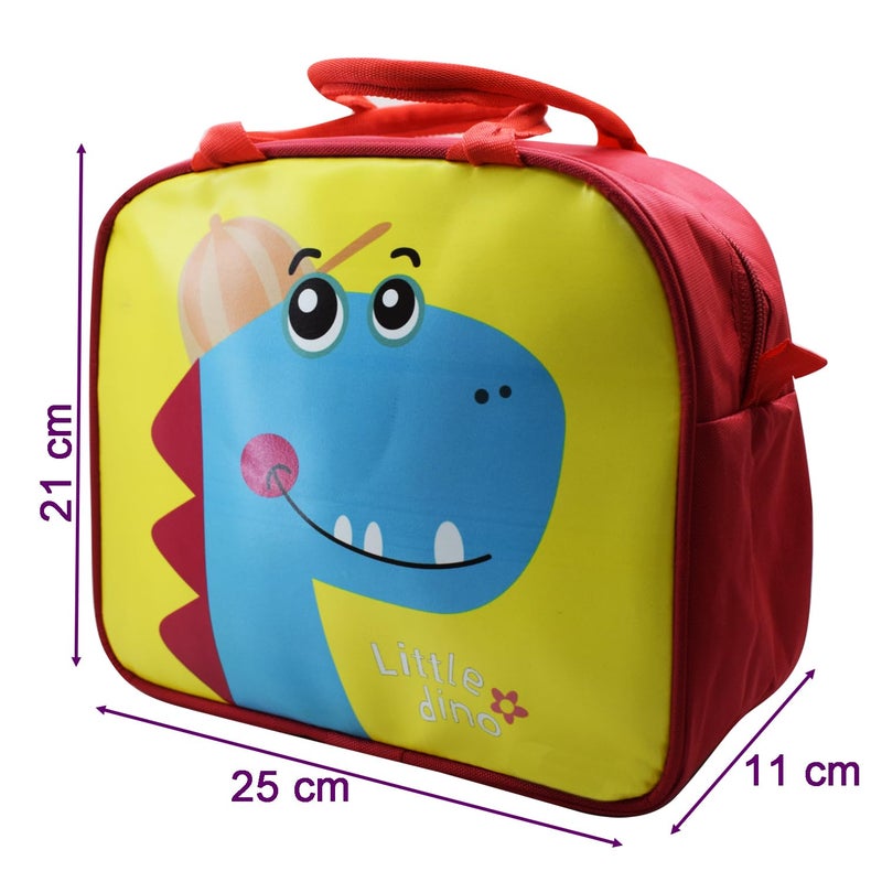 Asera Insulated Lunch Bag for Kids, Tiffin Bag for Office/College/School, Lightweight, Durable Handles, Multiple Pockets (Dino 1 Pc) - Image 2