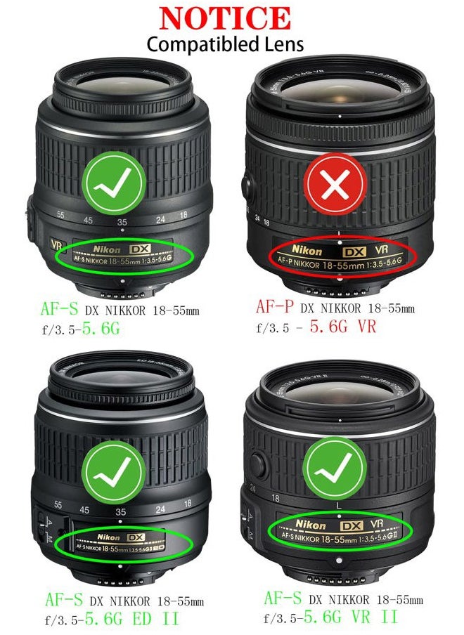 HUIPUXIANG 52mm Lens Cap Cover for Nikon AF-S(Not AF-P) DX 18-55mm f3.5-5.6G ED/VR/VR II,Compatible for Nikon AF(Not AF-S) Nikkor 50mm f/1.8D,AF(Not AF-S) 50mm f/1.4D[2 Pack]  - Image 2