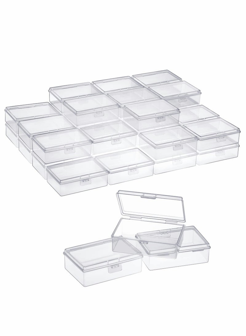 40-Pack Mini Square Transparent Plastic Storage Boxes for Business Cards, ID Cards, Earplugs, and Other Small Items - Ideal for Organizing and Storing Essentials.