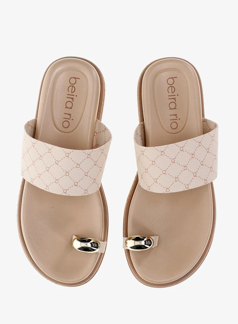 Beira Rio Cream Flat Sandals for Women – Stylish & Comfortable Everyday Wear for Women | Best Price UAE
