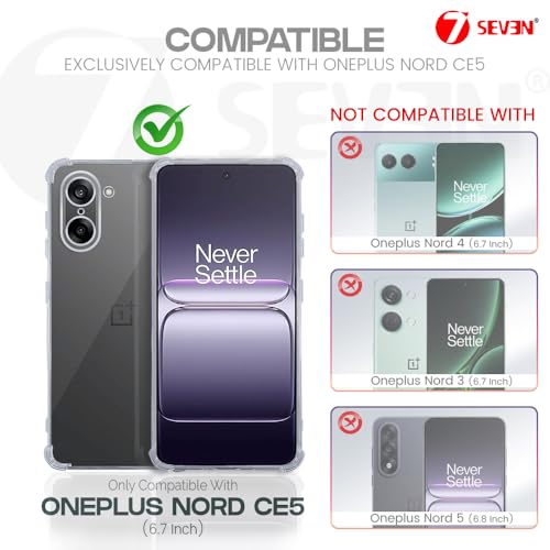 7-Seven 7SEVEN® Back Cover for OnePlus Nord CE5 5G Transparent Mobile Back Case Shock Proof Design Camera Edges Protection Crystal Clear 1+ Phone Case Silicon Soft TPU and Flexible Bumper Phone Cover - Image 2