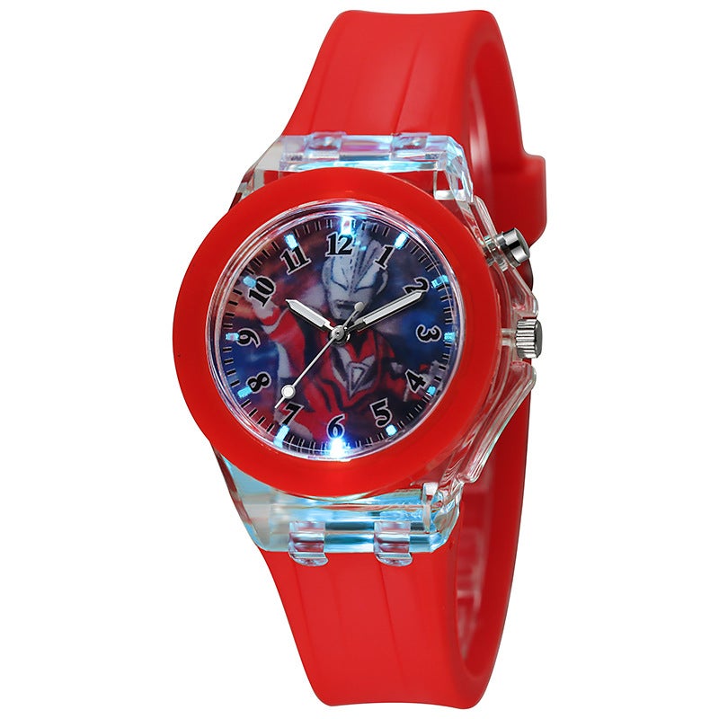 Kids Cartoon Watch Silicone LED Glow Red G + D 