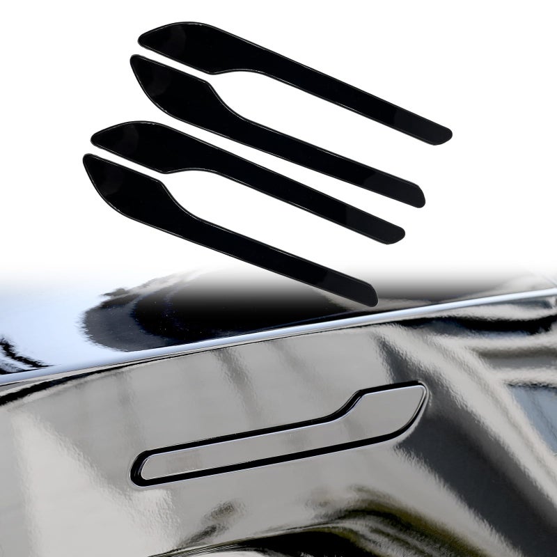 Tesheer for Tesla Door Handle Sticker Anti Scratch for Tesla Car DoorHandle Wrap for Model 3Y Accessories 4PCS Door Handle Protective Tesla Accessories Glossy Black - Image 3